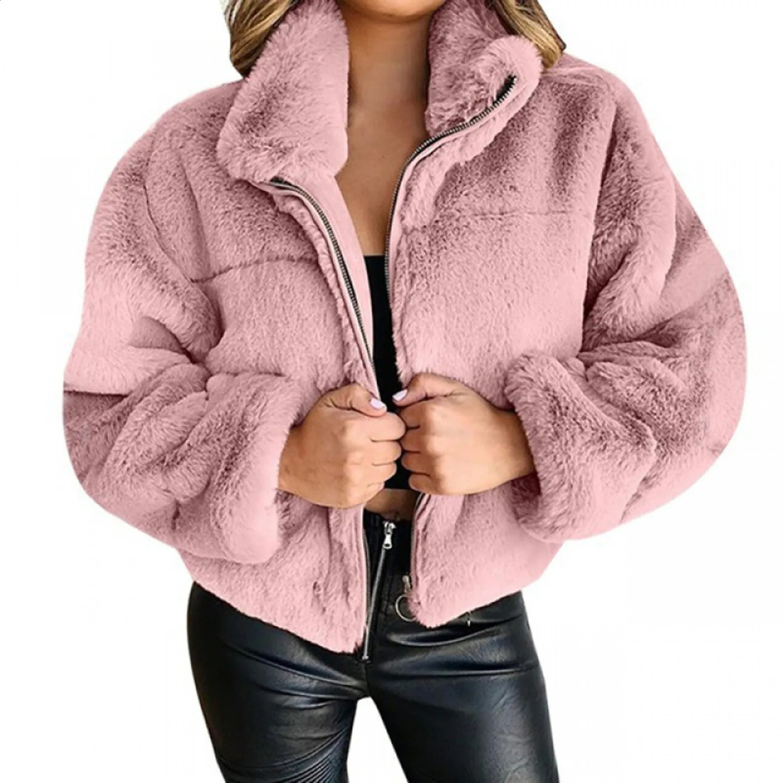 WomenS Rabbit Fur Plush Coat Thick Warm Jacket Premium DoubleSided Mink OuterwearS Winter Down 241205