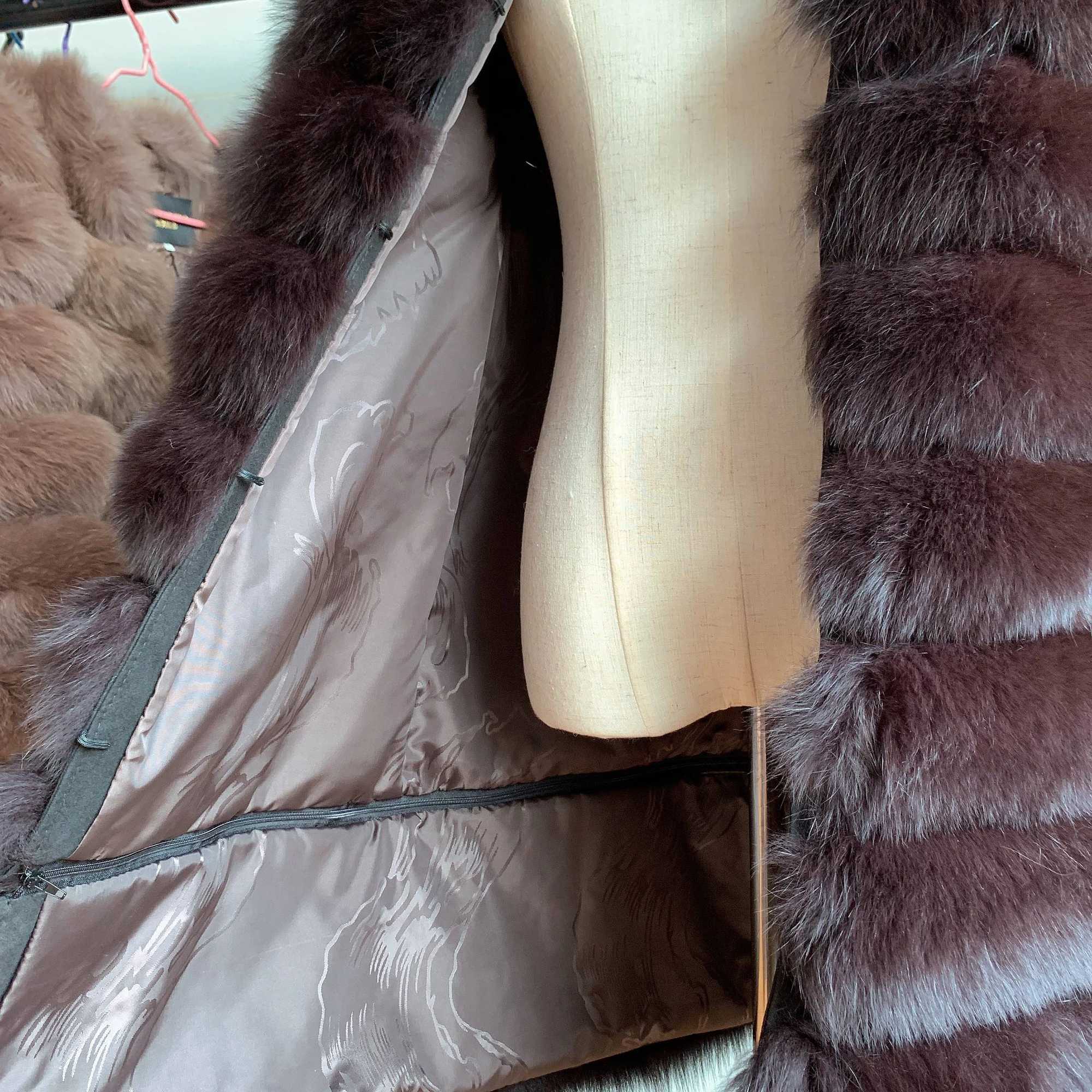 100% New Fast Shipping New Fashion Women Fashion Real Natural Fur Long Coat true fur coat and stylish natural fur jackeXJ241206