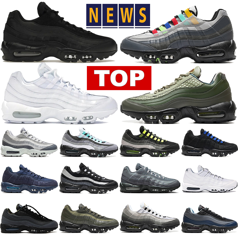 Designer 95 95s running shoes Big Size mens sneakers Triple Black white Obsidian Light Blue Neon hyper turquoise Greedy reflective outdoor men women sports trainers
