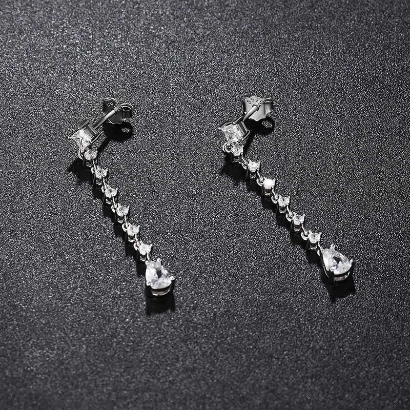TBCYD Pear Cut Long Tassel Drop Earrings For Women 925 Sterling Sliver Lab Diamond Dangle Hanging Earrings Fine Jewelry Gifts 241205