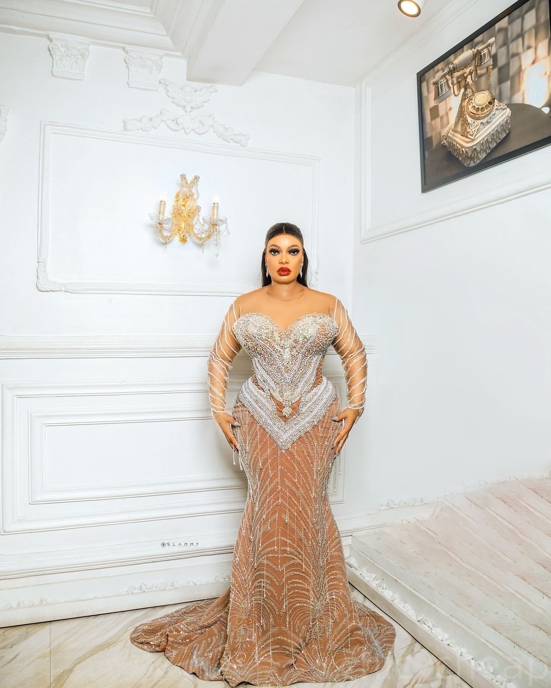 Champagne Illusion Prom Dresses 2025 Rhinestones Beaded Tassels Evening Formal Party Second Birthday Engagement Gowns Plus Size Dress For Special Occa