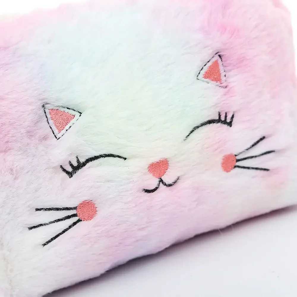 Carto Plush Cosmetic Bag Women Colorful Makeup Pouch Portable Toiletry Bag Travel Organizer Female Beauty Case NeceserXJ241206