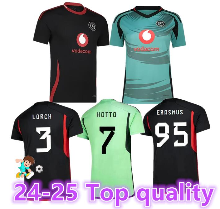 24 25 Orlando Pirates ERASMUS Mens Soccer Jerseys LORCH MASWANGANYI HOTTO PULE MONARE MATROSE TIMM Home Away Football Shirts69