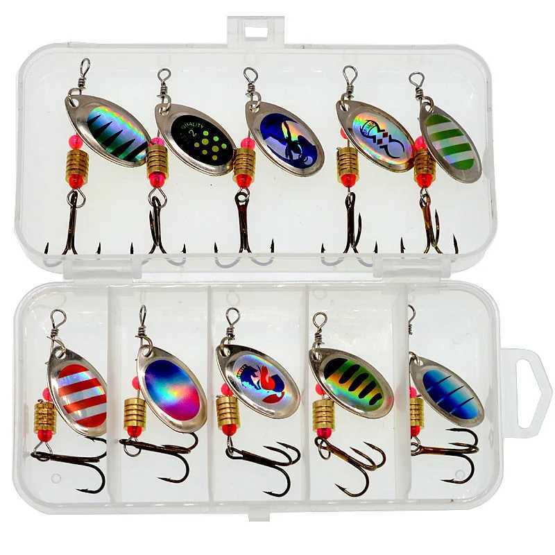 1/10pcs Crankbaits Fishing Peche Spinner Fishing Lures Wobbrs Metal Sequin Trout Spoon With Hooks for Carp Fishing PescasXJ241128