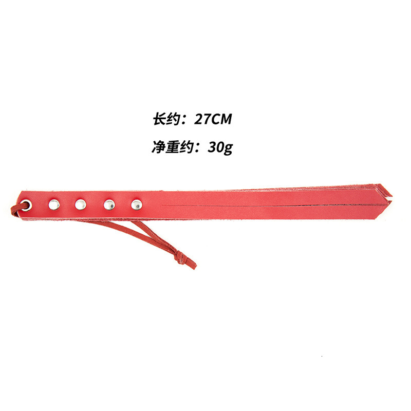 SM adult toy manufacturer spot wholesale red small leather whip spanking prop loose whip flipping plush whip