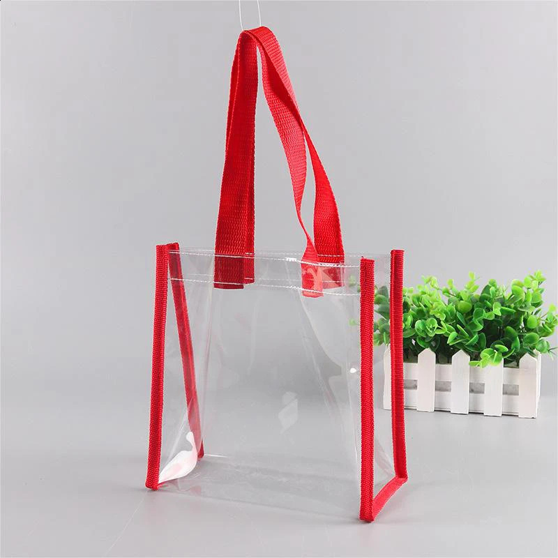 Womens Lightweight Handle Waterproof Transparent Shopping Bag Shoulder Carrying Handbag 241203