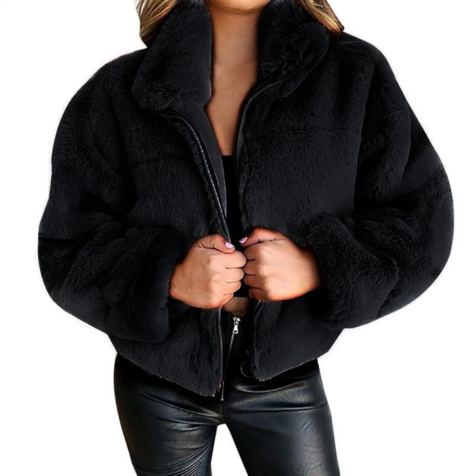 WomenS Rabbit Fur Plush Coat Thick Warm Jacket Premium DoubleSided Mink OuterwearS Winter Down 241205