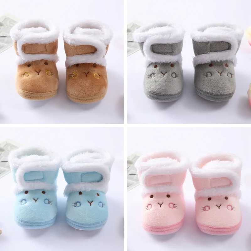 Autumn Winter Warm Newborn Boots Baby Girls Boys Shoes Toddler Soft Sole Fur Snow Boots Infant Toddler Cotton-Padded ShoesXJ241206