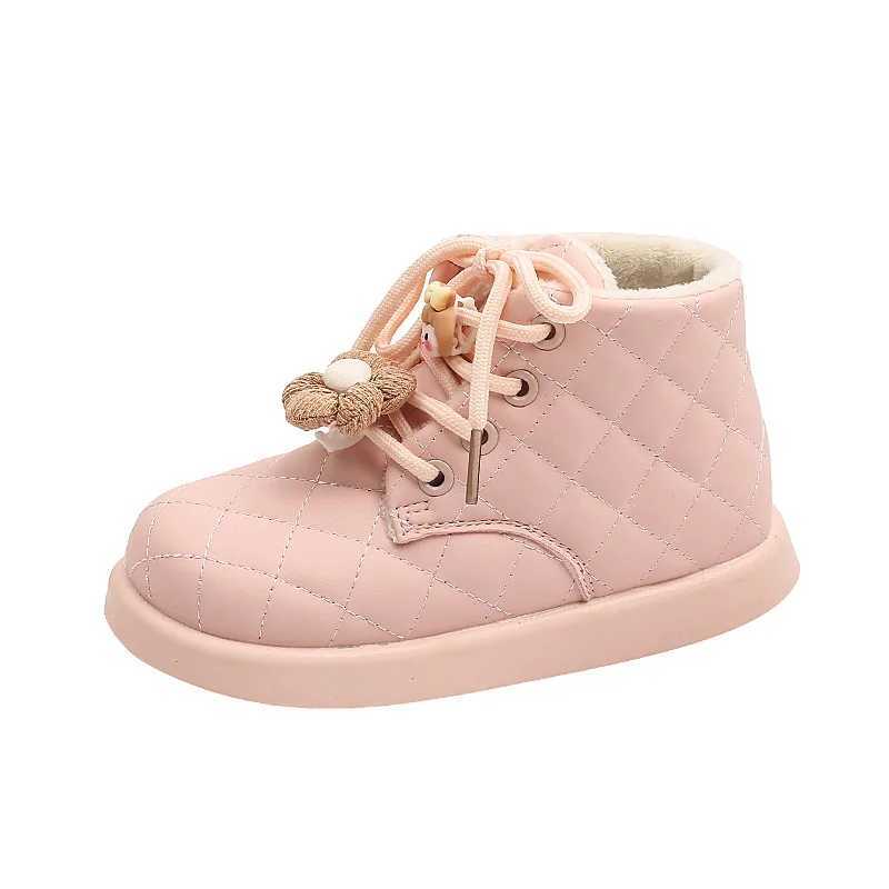 Winter Kids Cotton Boots Cute Warm Plush Toddler Girls Boots Fashion Comfortable Anti Slip Kids Casual Shoe Princess Ankle BootsXJ241206