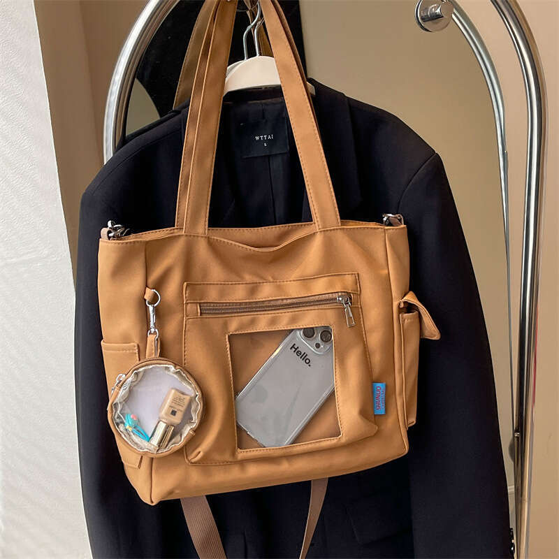 New Large Capacity Transparent For Women's Summer Canvas Crossbody Handheld Commuter Tote Bag Fashion Quality Classic B4