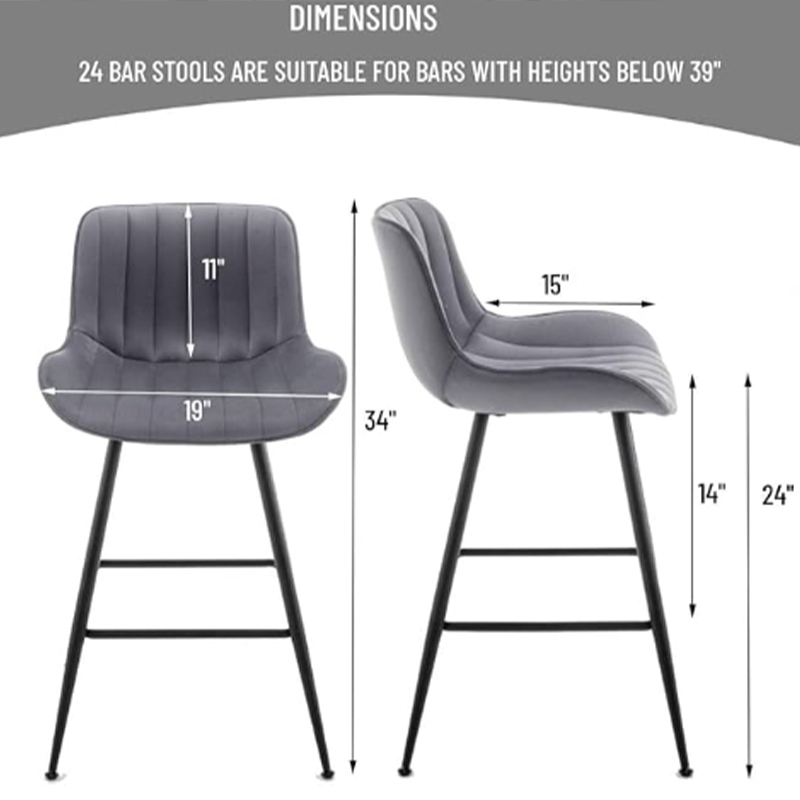 Modern Bar Stool with Adjustable Height - Durable Metal Frame & Comfortable Seat