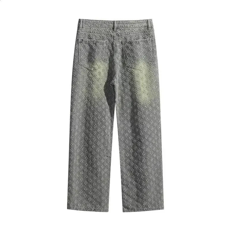 Arrival American Style Mens Versatile Spring Autumn Jacquard Casual Trendy Lapel Shirt Bell Bottoms Ensemble 241205