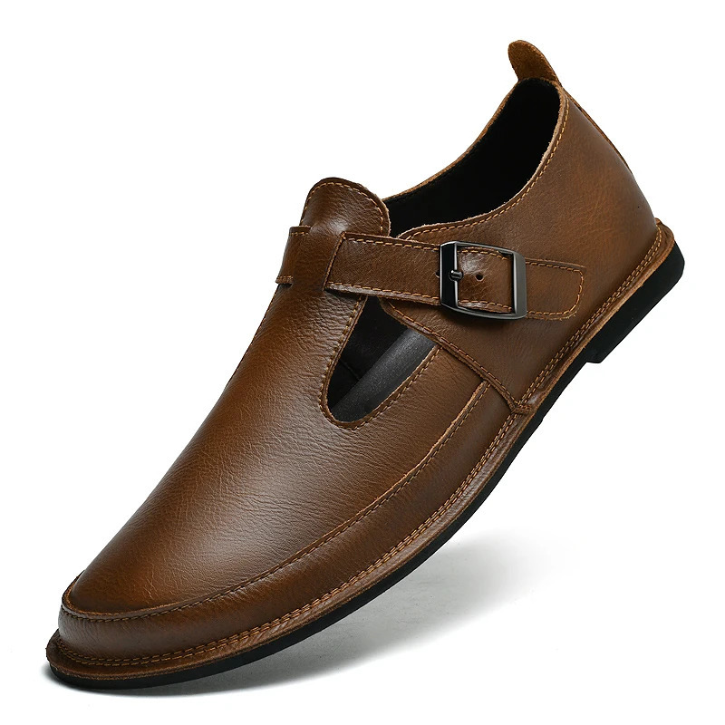 Outdoor Male Genuine Leather Walking Footwear Arrival Men Stylish Loafers Slip on Boat Shoes Handmade Mens Casual Shoes 241206