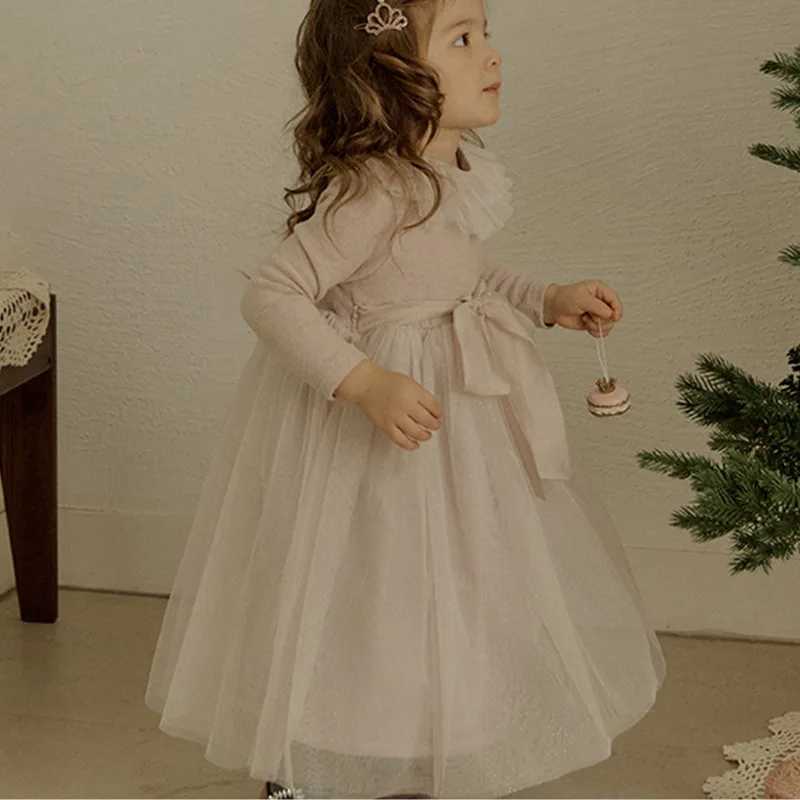 MILANCEL Spring Girls Princess Dress 2-8 Y Childrens Sweet Lace Collar Patchwork Dress Kids Par Clothes Girls Ball GownXJ241206