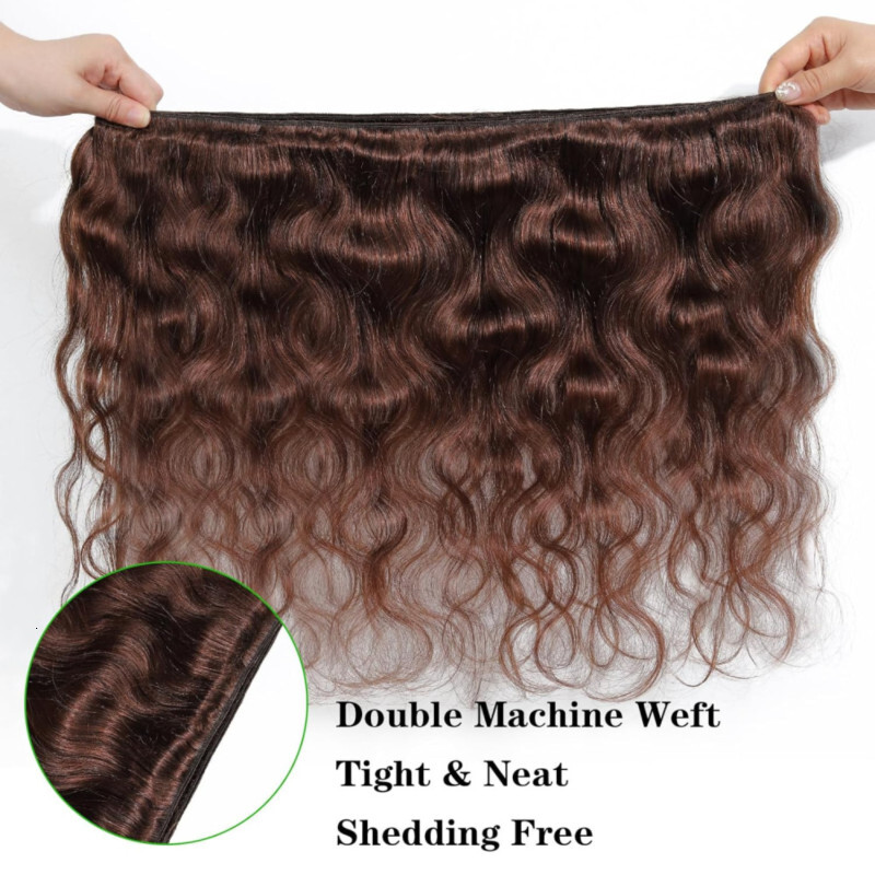 Body Wave Chocolate Brown Bundles Human Brazilian 100% Hair Extensions 22 24 26 Inch For Women #4