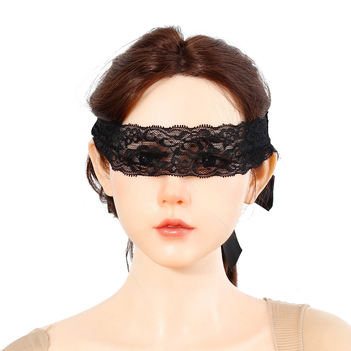 SM adult sex toys, men's and women's flirting games, black lace straps, eye masks, adjustable blindfolds