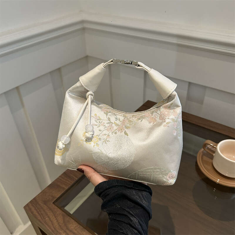 New Chinese Embroidery Women's New Summer Commuting Crossbody Niche Antique Style Hand-Held Bucket Bag, Fashionable Quality Classic B2