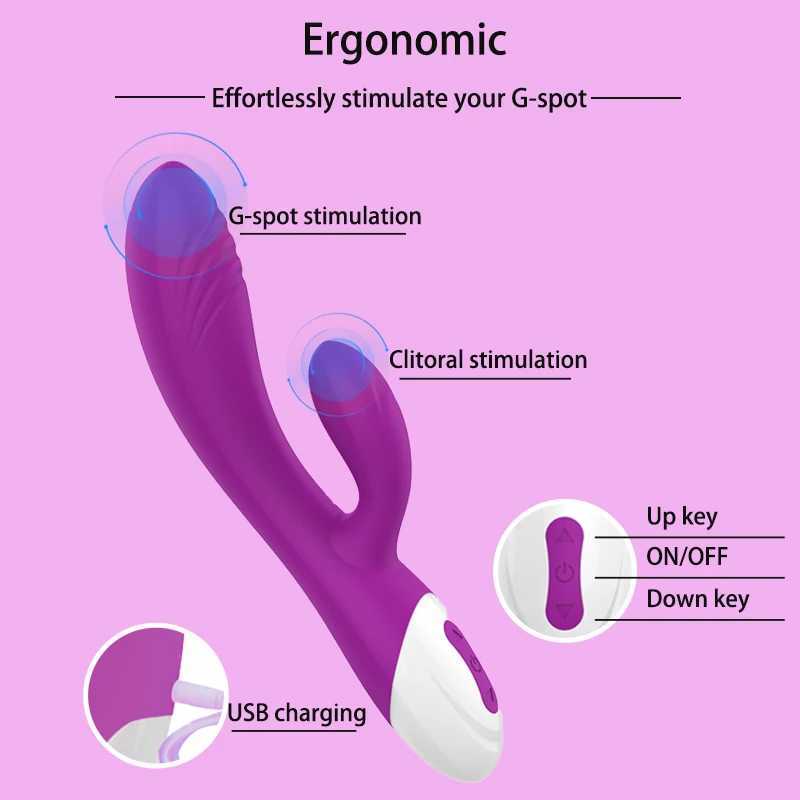 G Spot Powerful Dildo Female Vibrator Dual Vibration Clitoris Stimulation Vagina Massage For Women Masturbators Adult Sex ToysXJ241206