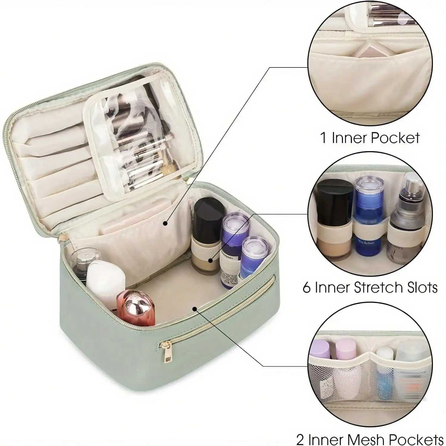 Wandering Nature Makeup Bag Travel Make Up Organizer Cosmetic Brush Bags Case for WomenXJ241206