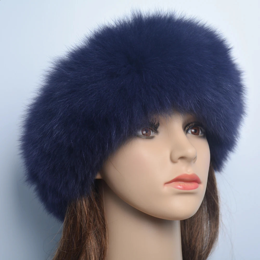 2024 Fashion Lady Real Fox Fur Scarf for Girls Warm Soft Knitted Good Elasticity Real Fox Fur Headband Fox Fur Ring Scarf 241206