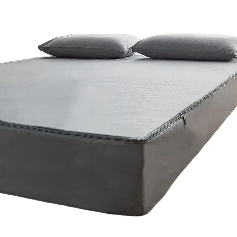 Waterproof Mattress Cover With Zipper Six Sides All Inclusive Tatami Mattress Cover Queen Quilted Bed Fitted Sheet Customizable 241205