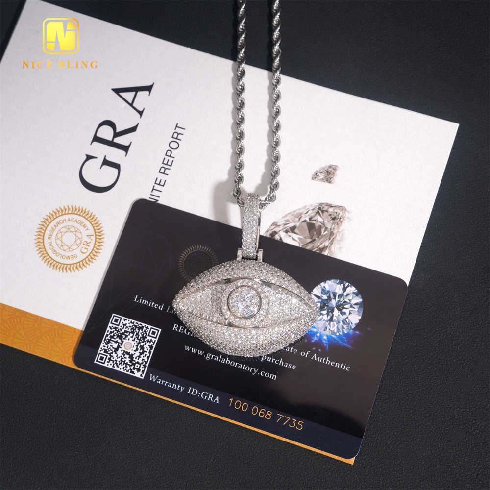 Classic Custom Pendant 925 Sterling Silver Hip Hop Moissanite Jewelry Iced Out VVS Moissanite Diamond Pendant Necklace