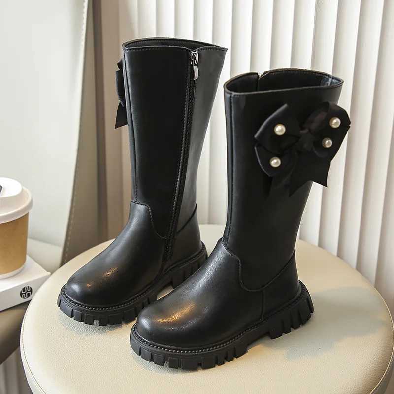 Zapatos Nia Fashion Girls Boot 2023 Witer New Plush Girl Long Boot Warm High Boot Warm High Boot Princess Boot Kids Shoe BotaXJ241206