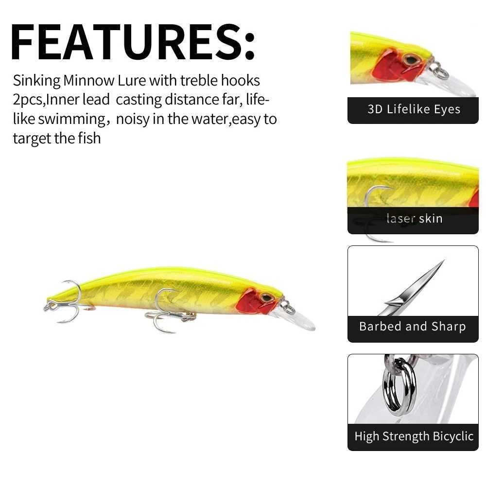New Rease! 10.5cm/17.8g Japanese Sinking Minnow Fishing Lure for Long Distance Casting and Deep Sea Fly Fishing SwimbaitXJ241128