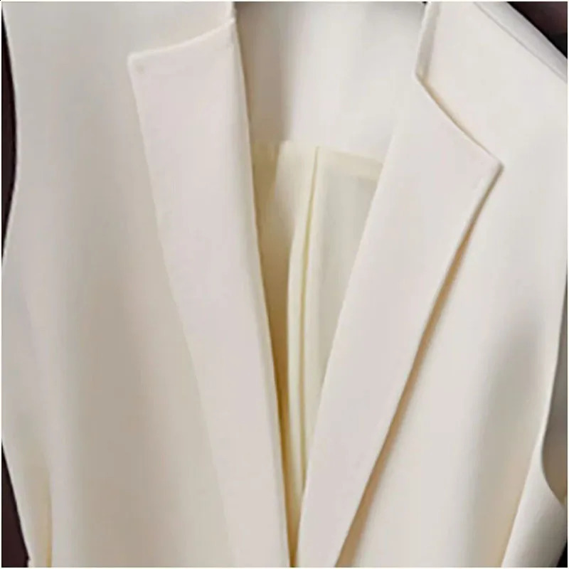 Spring Autumn 2024 Fashion With Belt Suit Vest Jacket Women Office Casual Sleeveless Blazer WaistCoat Coat Ladies Short Tops 241205