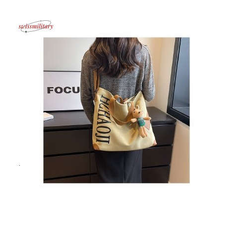 Japanese tote bag, large capacity single shoulder diagonal cross bag, women's letter canvas bag, student party handbag #27 swissmilitary