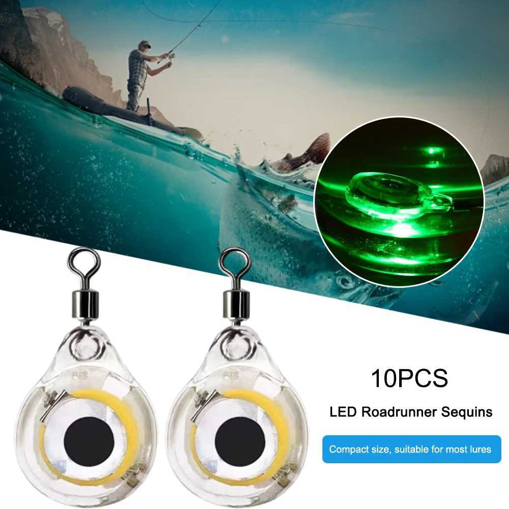 10Pcs Mini Fishing Lure Light D Deep Drop Underwater Eye Shape Fishing Squid Fishing Bait Luminous Lure for Attracting FishXJ241128