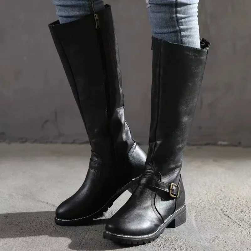 High Quality Winter New Boots Fi Cfort Waterproof Classic Solid Color Lg Boots Warm Over Knee Boots Botas De Mujer T241206