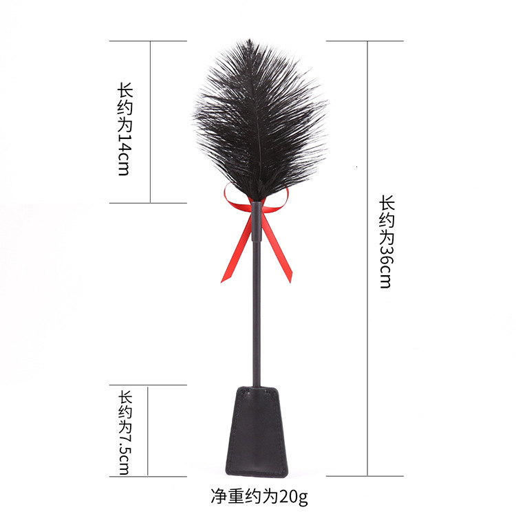 Adult sex toys, feather swatters, men and women on the bed, flirting toys, tickling, spanking, red bow beats