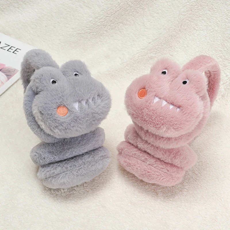 ly arrived plush retractable earmuffs for children providing warmth and winter protection. Cute dinosaur earmuffs for girls and boys 241205