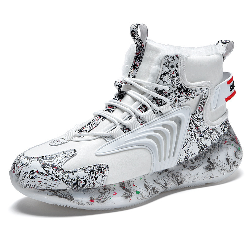 New Winter Men's shoes Plus Size Thickened Sports Shoes Cross-border Trendy Warm Cotton Shoes Plush Snow Sneakers Mix Order Accepted Size 35-46