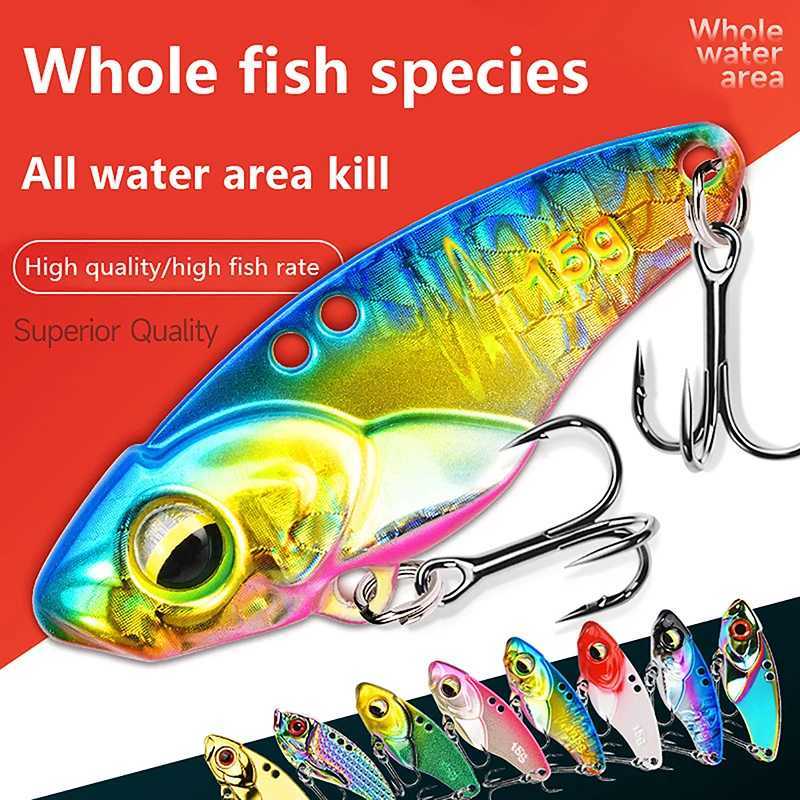 1pcs 3.5-15g Metal Spinner Fishing Bait VIB Spoon Fishing Lure Crankbait Bass Artificial Hard Baits Cicada VIB Fishing TackXJ241128