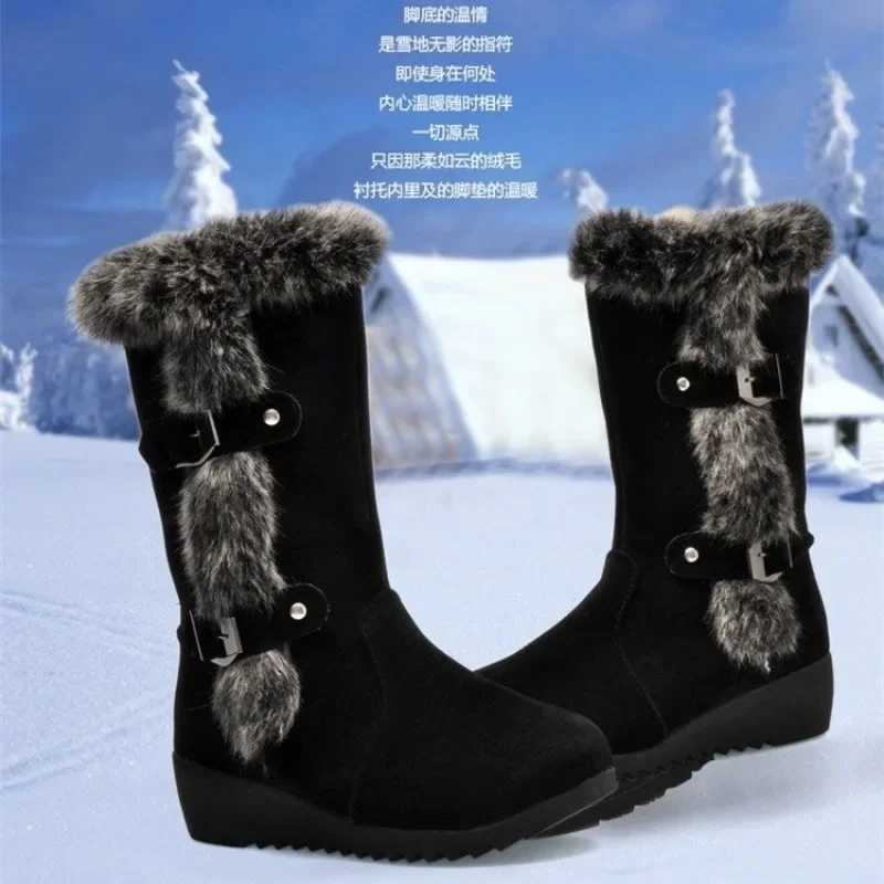 High Quality Wens shoes Fi knee high temperature boots S Tur over Edge daily boots warm winter Plus size solid snow boots T241206