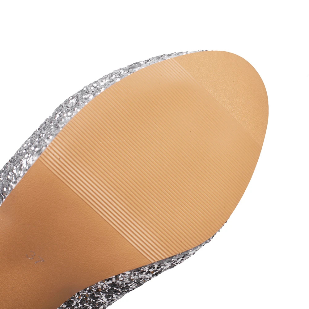 2024 Summer New Shiny Sequins High Heels Women Platform Sandals Party Dress Wedding Pumps Ladies Shoes Gold Sier Atos Mujer