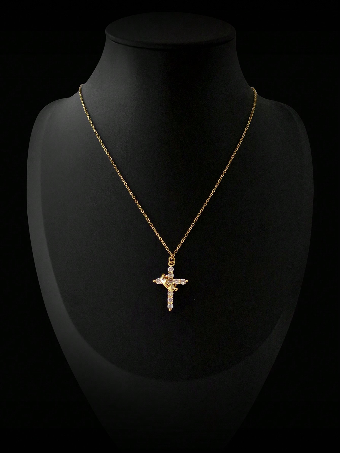 Other Cross Crown Pendant Choker Necklace - Silver/Gold Chain Trendy Jewelry for Women Men Girls Party Holiday Gift S25315