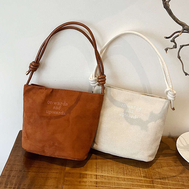 Autumn and winter suede 2025 new women's popular crossbody super hot single shoulder bucket bag