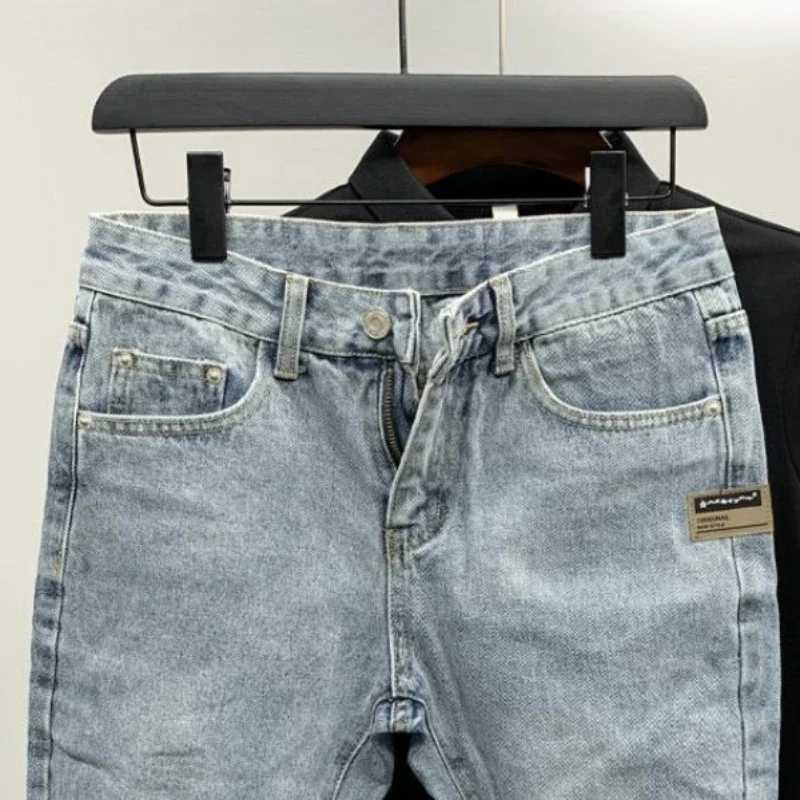 Mens Short Jeans Pants Oversize Big Size Graphic Male Denim Shorts Designer Cut Blue Trend 2024 Xl Thin New in Original JortsXJ241206