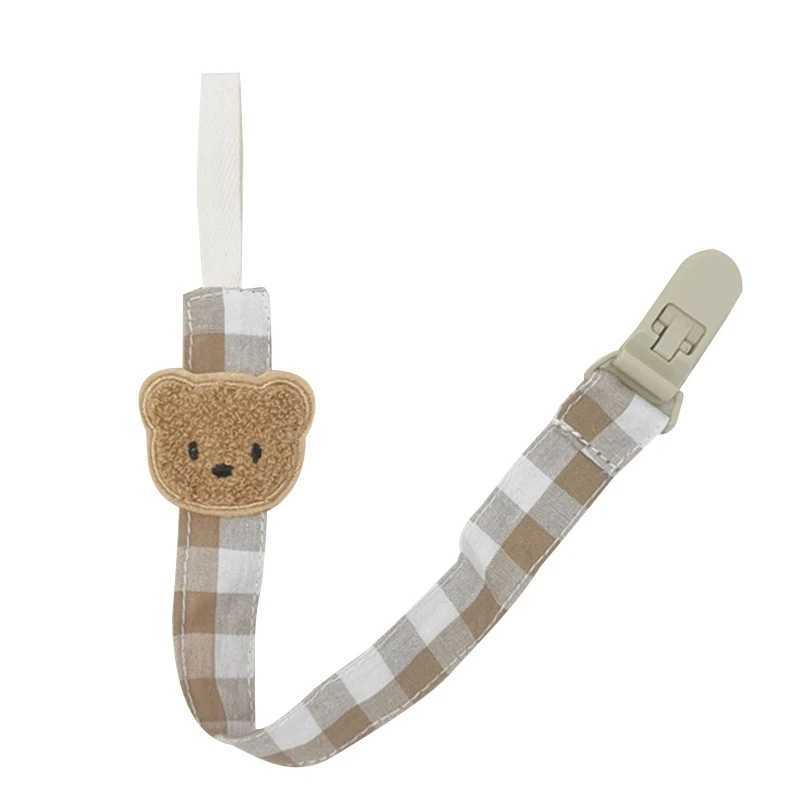 Pacifier Holders Clips# Cartoon Embroidered Bear Baby Pacifier Clip Nursing Soother Holder Teether Chain Plastic Clip DIY Nipple Holder H241206