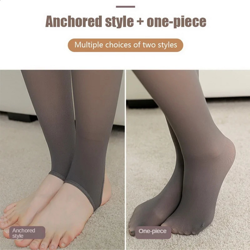 Women Plus Pantyhose Sexy Translucent Slim Elasticity Tights Woman Winter Fleece High Waist Tight Leggings Thin 241205