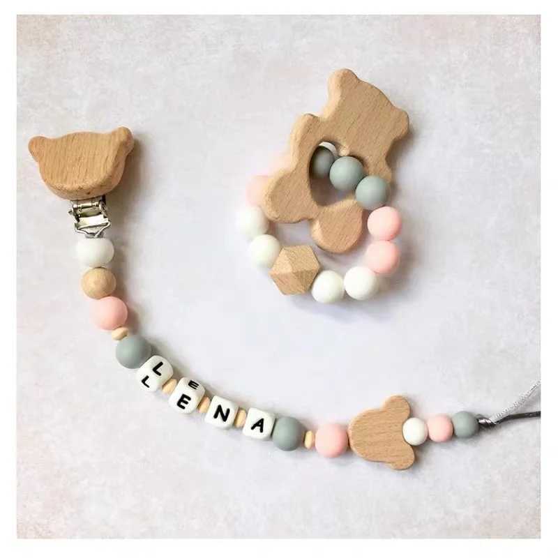 Pacifier Holders Clips# 1-2pcs INS Baby Personalize Name Pacifier Clip Nordic Style Custom Newborn Dummy Nipple Holder Chain Babies Accessories Pendan