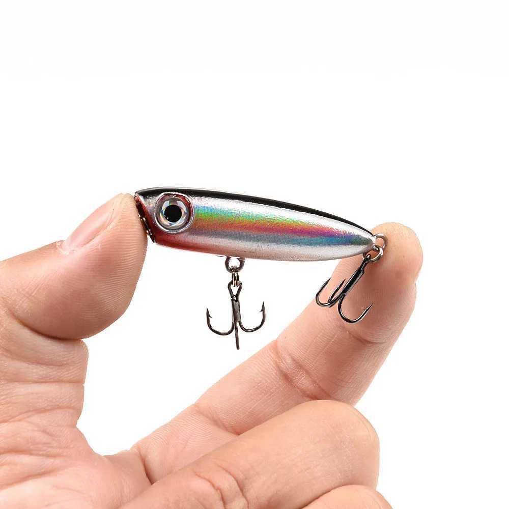 1pc Floating Popper Fishing Lure Wobbrs 4.5cm 3.3g Artificial Plastic Hard Bait High Quality Bass Pike Minnows Fishing TackXJ241128