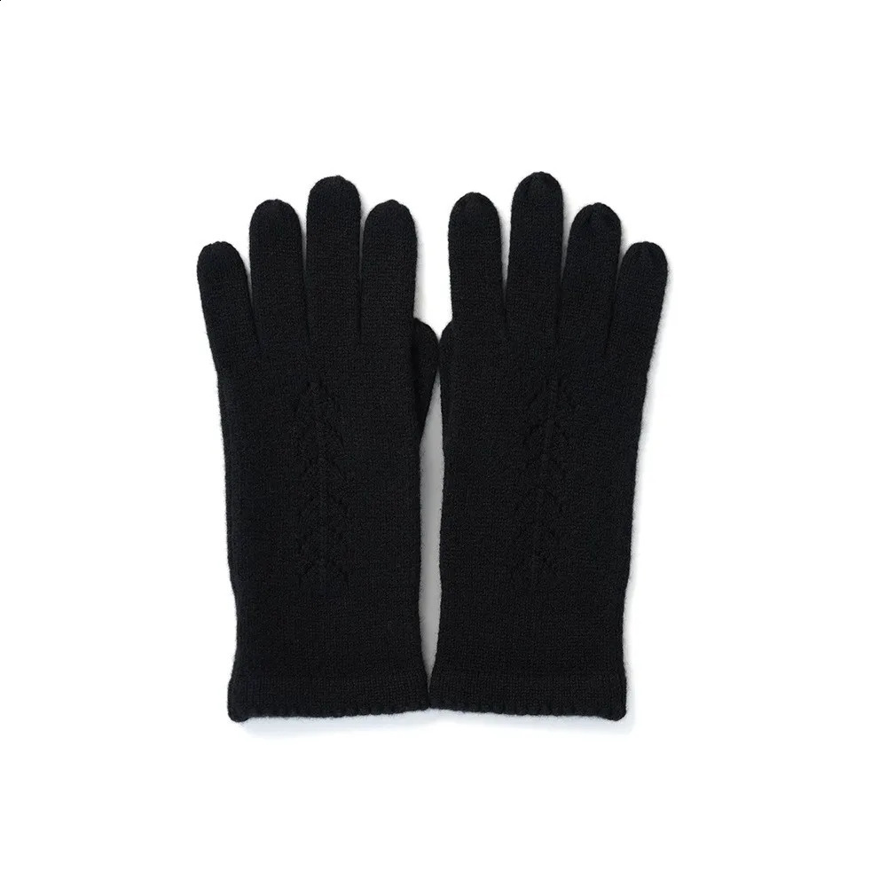 Naizaiga 100 cashmere plain weave gray black solid winter warm womens gloves ASKM73 241206