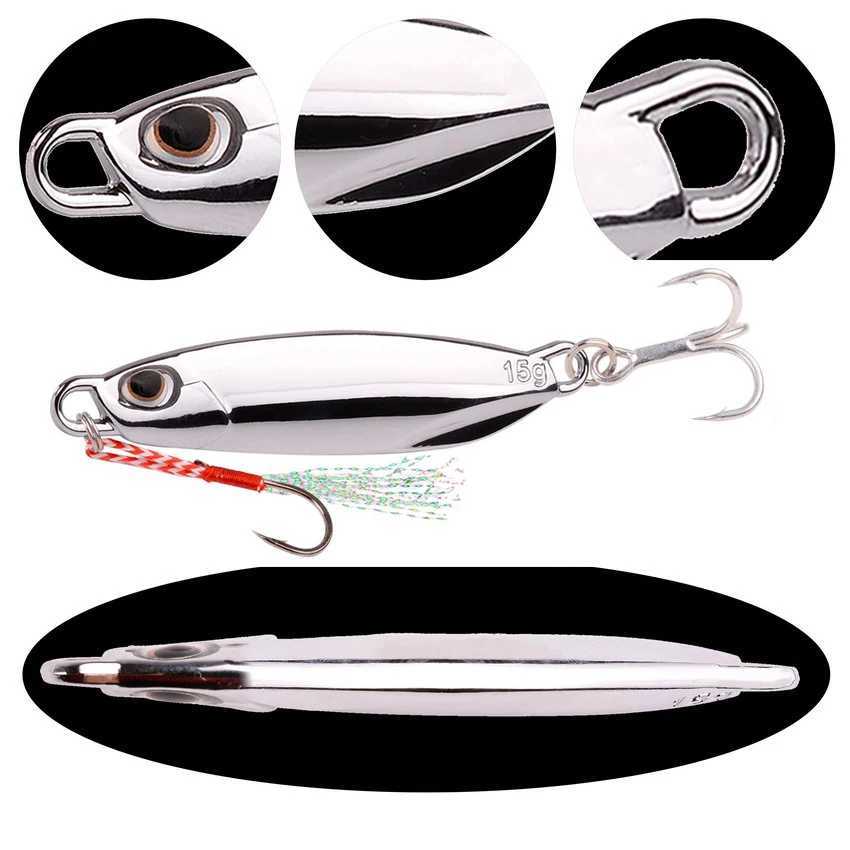 Plating Jigging Metal Jig Lure 7g - 40g Silver Metal Fishing Lures Artificial Jigs Baits Ectroplated Fishing Lue Mackerel BassXJ241128