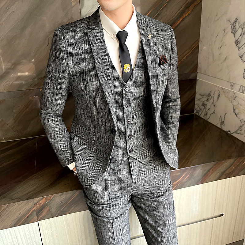 H392 Men's Business Casual Suit Plus Size Wedding Dress Formal Suit