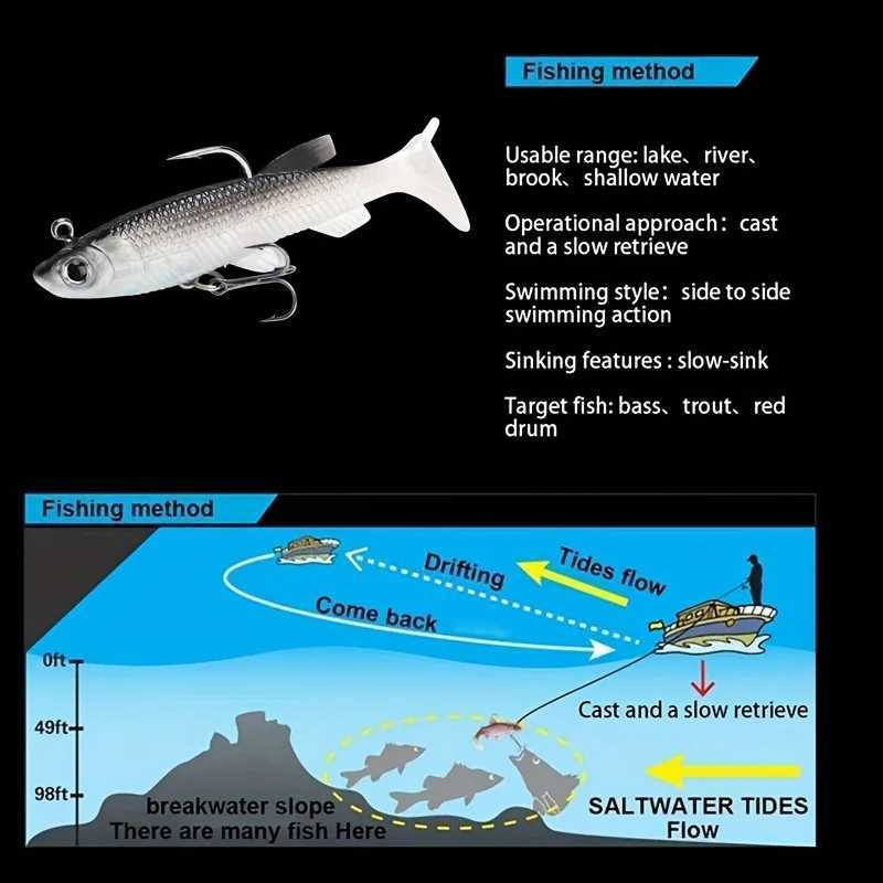 5pcs/Lot Jig Hook Silicone Soft Bait Set Swimbait 8cm 12.5g Fishing Wobbrs Artificial Rubber Baits for Pike Bass Lure TackXJ241128