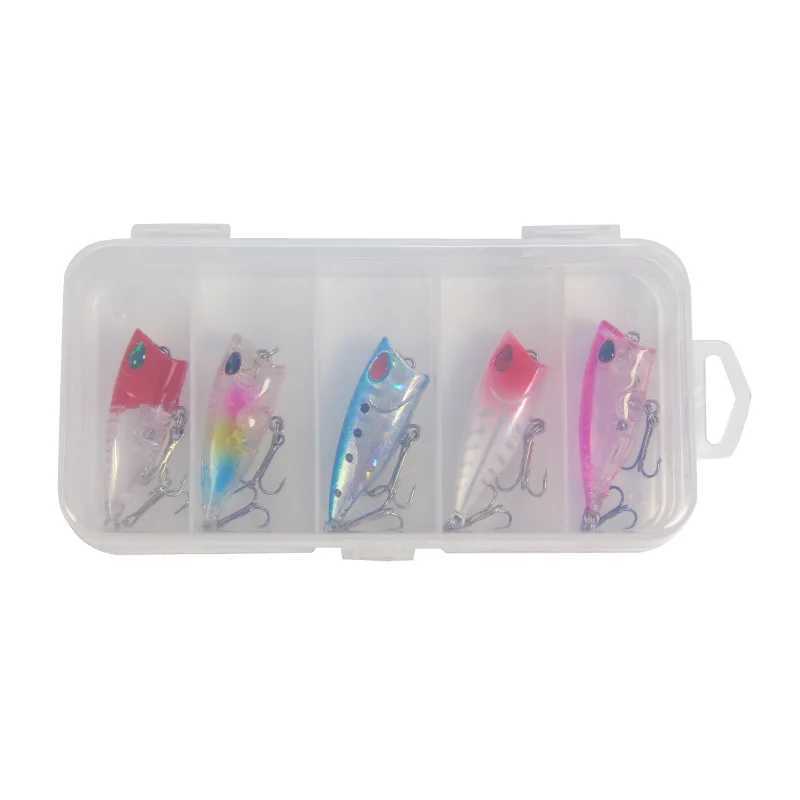 5 Pcs Lure Bait Set 5 Colors 3D Eyes Floating Mini Wave Crawr Imitation Fake Baits Bait-like Hard Bait Fishing Gear ProductsXJ241128